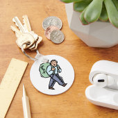 Het dragen van een zak geld sleutelhanger