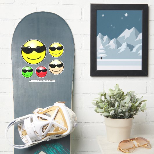 Het dragen van Gadden Emoji Colorful gezichten voe Sticker (Snowboard)