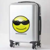 Het dragen van Geel Gezicht van de Gele Fun Emoji  Sticker (Koffer)