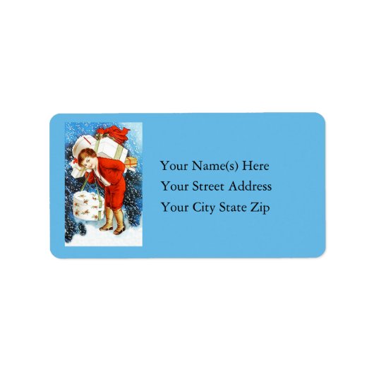 Het dragen van het adresetiket van kerstpakketten etiket (Voorkant)