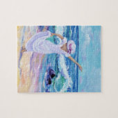 Het dragen van het droommeisje bij de strand Puzzl Legpuzzel (Horizontaal)