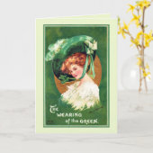 Het Dragen van het Groene Wenskaart Kaart (Gele Bloem)