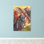 Het dragen van het kruis canvas afdruk (Insitu (Houten vloer))