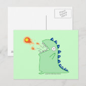 Het Dragon-Briefkaart is flamey Briefkaart (Voorkant / Achterkant)