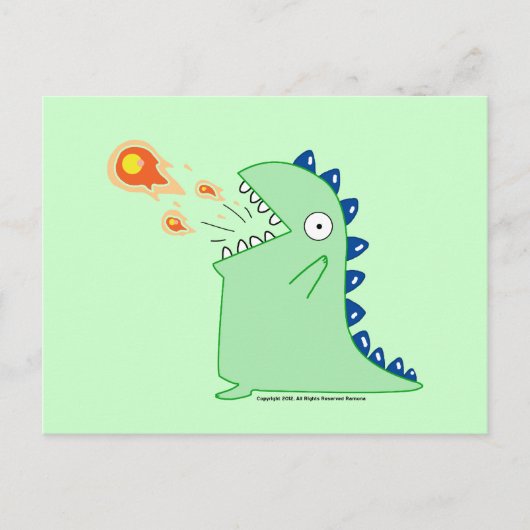 Het Dragon-Briefkaart is flamey Briefkaart (Voorkant)
