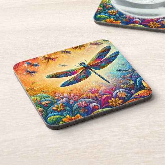 Het Dragonfly's Journey Sierkussen Bier Onderzetter (Linkerzijde)