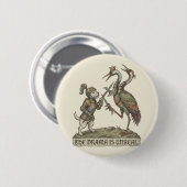 Het drama is onwerkelijk Middeleeuwse Ridder Hond Ronde Button 5,7 Cm (Voorkant /achterkant)