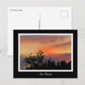 Het dramatische Roze Sinaasappel van San Diego van Briefkaart (Voorkant / Achterkant)