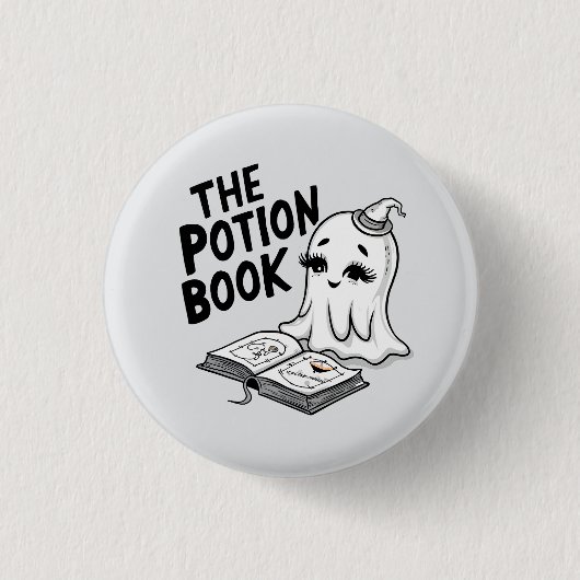 Het drankboek voor Halloween Ronde Button 3,2 Cm (Voorkant)