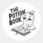 Het drankboek voor Halloween Ronde Sticker (Voorkant)