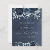 Het draperende marinescheepvaarthuwelijk bewaart d save the date (Voorkant)