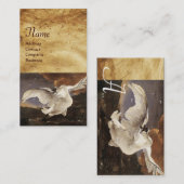 Het dreigde zwanenmonogram, Paars parelpapier Visitekaartje (Voorkant / Achterkant)