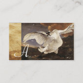 Het dreigde zwanenmonogram, Paars parelpapier Visitekaartje (Achterkant)