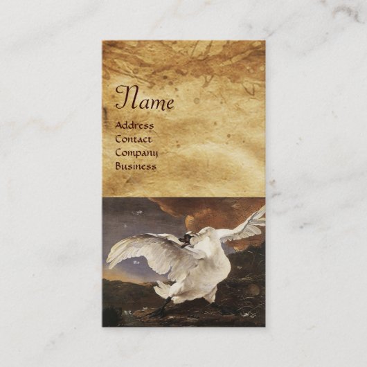 Het dreigde zwanenmonogram, Paars parelpapier Visitekaartje (Voorkant)