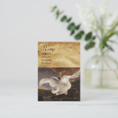 Het dreigde zwanenmonogram, Paars parelpapier Visitekaartje (Staand voorkant)