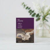 Het dreigde zwanenmonogram, Paars parelpapier Visitekaartje (Staand voorkant)