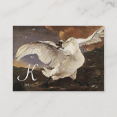 Het dreigde zwanenmonogram, Paars parelpapier Visitekaartje (Achterkant)