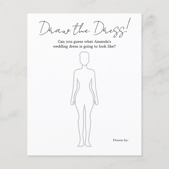 Het dress-Vrijgezellenfeest-spel tekenen (Voorkant)