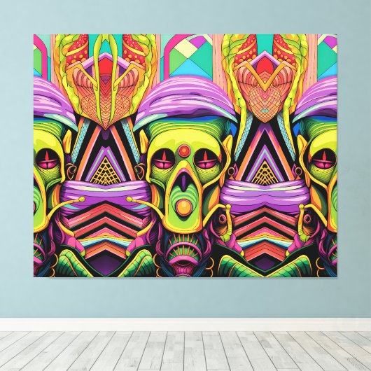Het Drie Cyborg Probleem Canvas Afdruk (Insitu (Houten vloer))