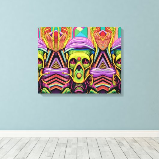 Het Drie Cyborg Probleem Canvas Afdruk (Insitu (Houten vloer))