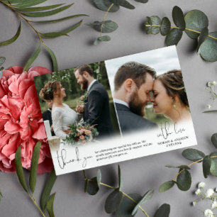 Het drie Hand-Schrijvende Manuscript van de Foto's Bedankkaart