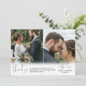 Het drie Hand-Schrijvende Manuscript van de Foto's Bedankkaart (Staand voorkant)