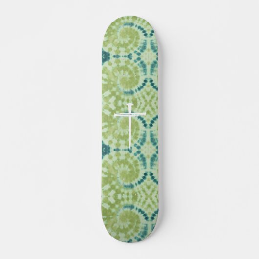 Het Drie Spijkers Kruis Groen Tie Die Christelijk Persoonlijk Skateboard (Voorkant)