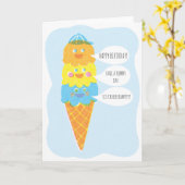 Het drievoudige Wenskaart van het Roomijs van de Kaart (Gele Bloem)