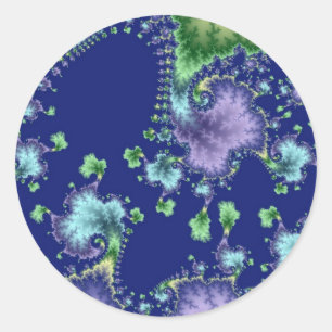 Het drijven binnen - Fractal Ronde Sticker