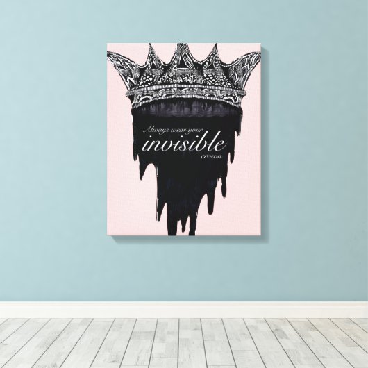 Het Drijven Kroon met Tekst - v2 Canvas Afdruk (Insitu (Houten vloer))