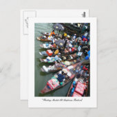 Het drijven Markt in Amphawa, Thailand Briefkaart (Voorkant / Achterkant)