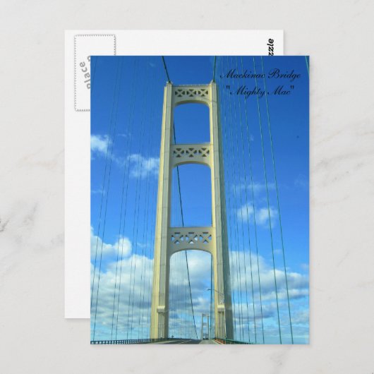 Het drijven over de Brug Mackinac Briefkaart (Voorkant / Achterkant)