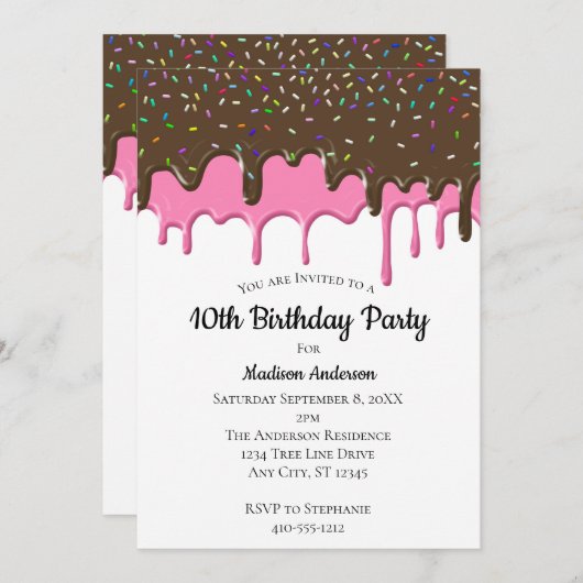 Het drijven van het Bevroren met Sprinkles Birthda Kaart (Voorkant / Achterkant)