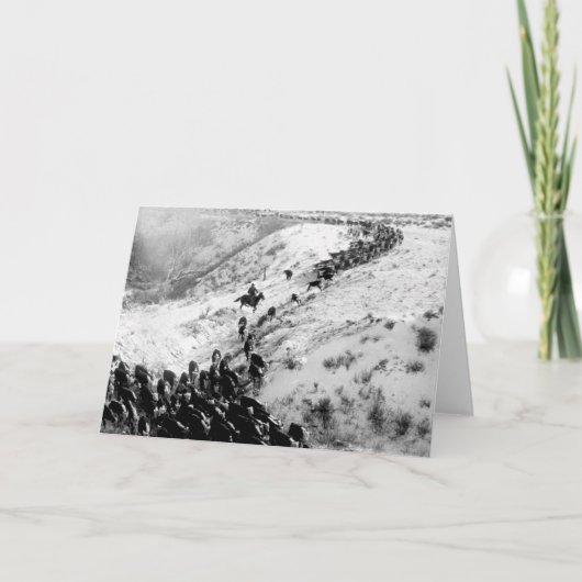 Het drijven vee in de winter kaart (Voorkant)