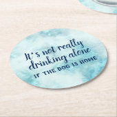 Het drink niet echt alleen grappig. ronde kartonnen onderzetter (Gebogen)