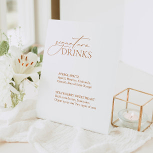 Het Drink van de Handtekening van de kalligrafie v Reclamebord Met Voetstuk