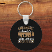 Het drink warme chocolade is als Drink kussens Sleutelhanger (Voorkant)