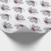 Het drogen van Bunny Rabbit | Bawling Bunny Patter Cadeaupapier (Hoek)