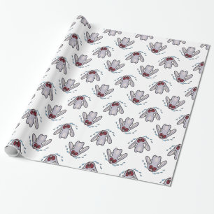 Het drogen van Bunny Rabbit   Bawling Bunny Patter Cadeaupapier