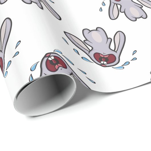 Het drogen van Bunny Rabbit | Bawling Bunny Patter Cadeaupapier (Rol Hoek)