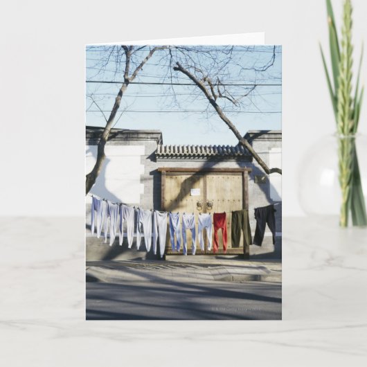 Het Drogen van de wasserij op Drooglijnen Kaart (Voorkant)