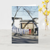 Het Drogen van de wasserij op Drooglijnen Kaart (Gele Bloem)