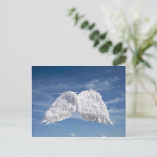 Het drogen van engelenvleugels. briefkaart (Staand voorkant)