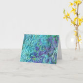 Het dromen in Blauwe Notecard Kaart (Gele Bloem)