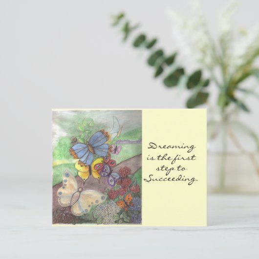 Het Dromen van de vlinder Briefkaart (Staand voorkant)