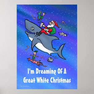 Het dromen van een geweldig wit kerstPoster Poster