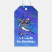 Het dromen van een geweldige witte haai grappige k cadeaulabel (Voorkant)
