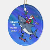 Het dromen van een geweldige witte haai grappige k keramisch ornament (Links)