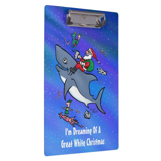 Het dromen van een geweldige witte haai grappige k klembord (Rechts)