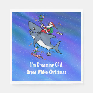 Het dromen van een geweldige witte haai grappige k servet